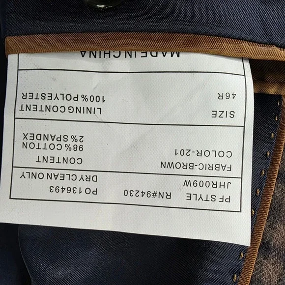 Paul Fredrick Brown Plaid Blazer Sport Coat Two Button Jacket 46R - Picture 5 of 8